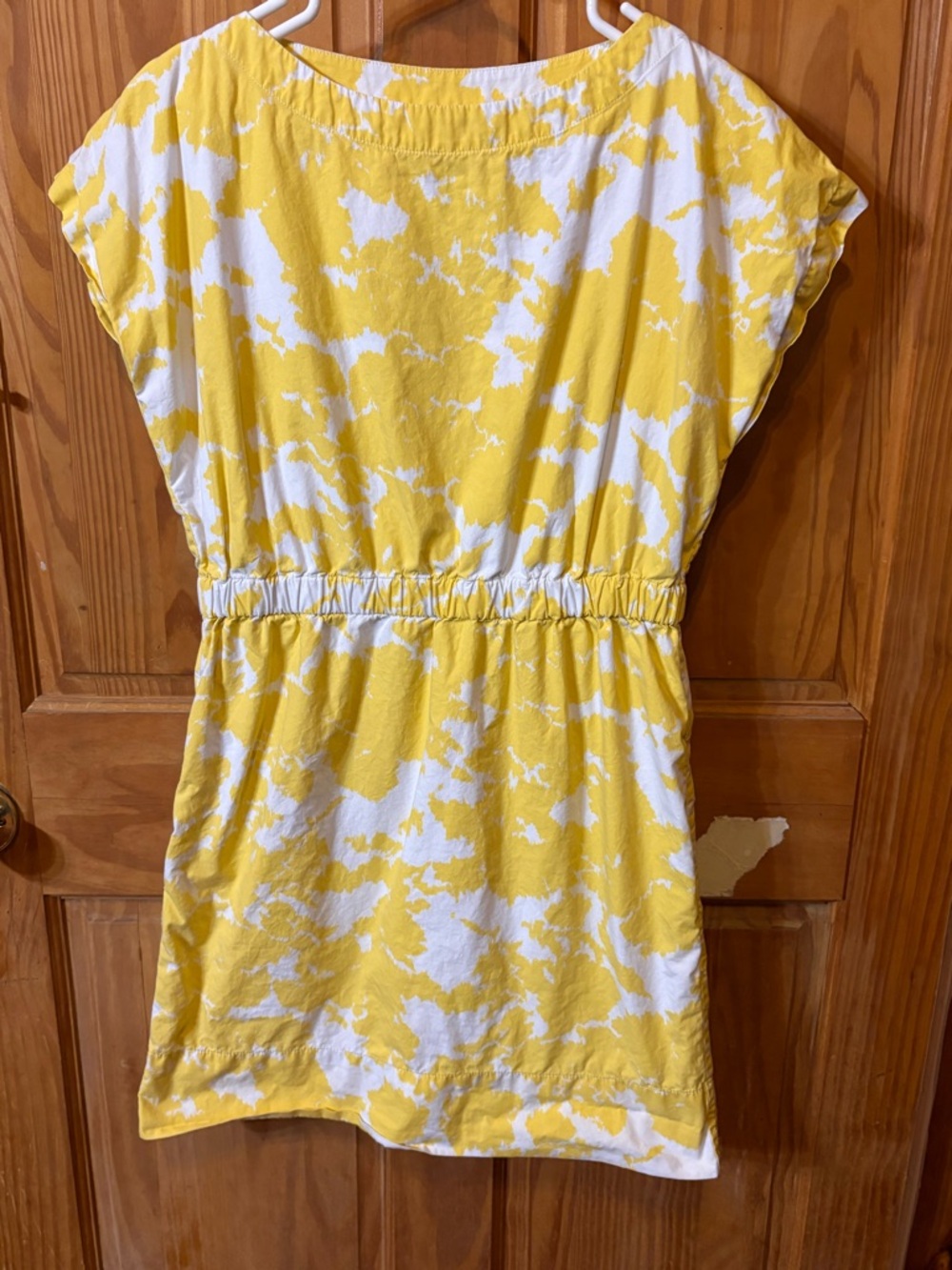 GAP Yellow and White Tie-Dye Mini Dress